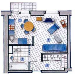 Квартира-студія після перепланування однокімнатної квартири